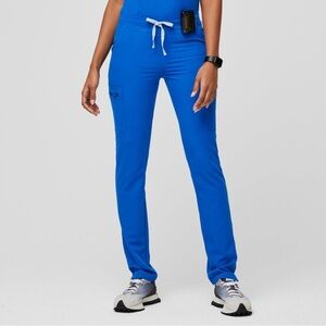 Figs The Yola Yoga Skinny Scrub Pants Denim Blue